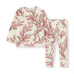 Milkbarn Cotton Stretch two-piece Pajama Set | Winterberry