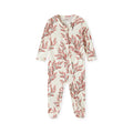 Milkbarn Cotton Stretch Zipper Footed Romper | Winterberry