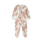 Milkbarn Cotton Stretch Zipper Footed Romper | Winterberry