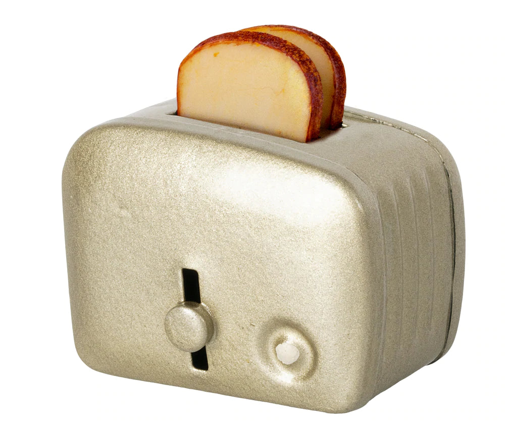 Maileg Mini Toaster and Bread - Silver