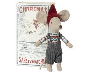 Maileg Christmas Mouse Big Brother - Matchbox