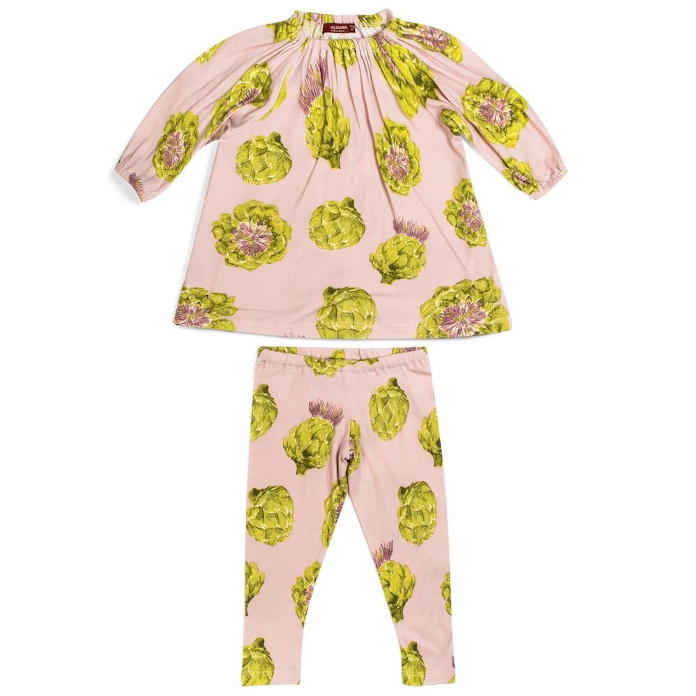 Milkbarn Organic Cotton Muslin and Bamboo Dress + Leggings Set - Various