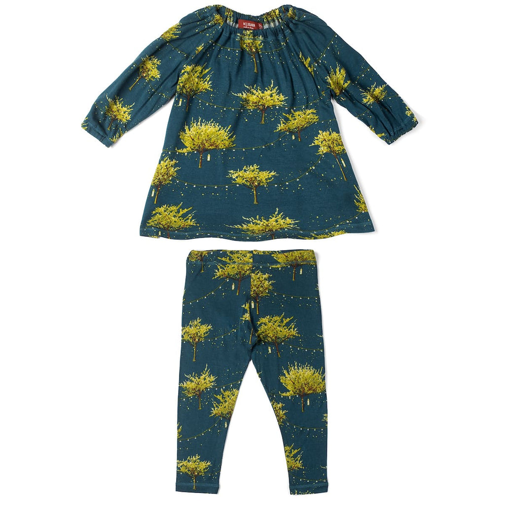 Milkbarn Organic Cotton Muslin and Bamboo Dress + Leggings Set - Various