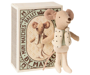 Maileg Little Brother Dancer Mouse - Matchbox