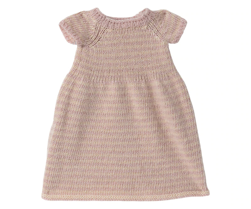 Maileg Pink Knitted Dress, Size 4