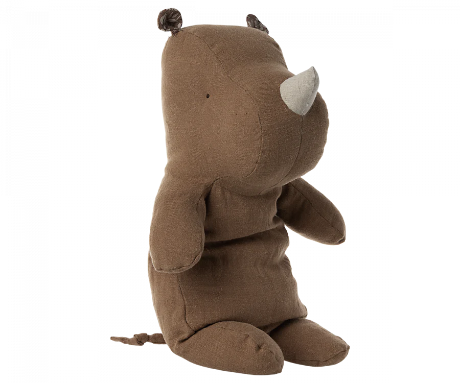 Maileg Safari Friends, Medium Rhino | Chocolate