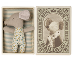 Maileg Sleepy Wakey, Baby Mouse - Blue