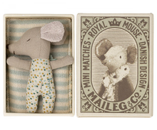 Load image into Gallery viewer, Maileg Sleepy Wakey, Baby Mouse - Blue
