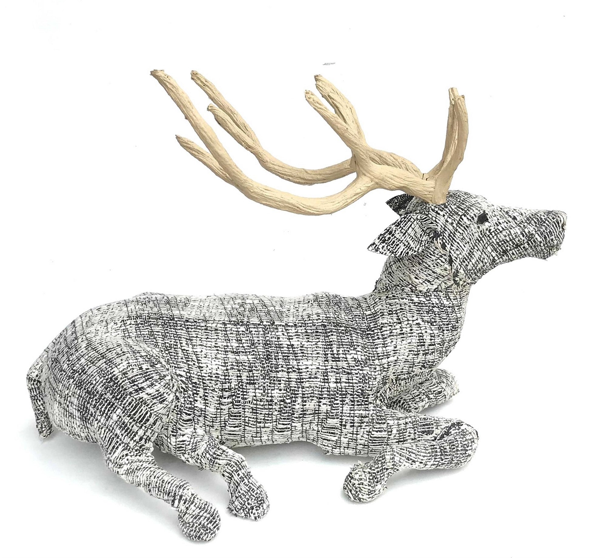 Stag Sitting Black and White Dari - 19"H