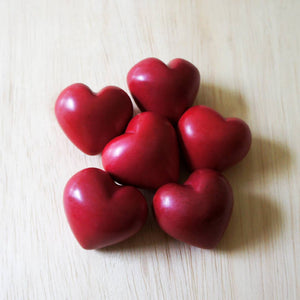 Red Soapstone Hand-Carved Hearts
