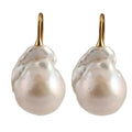 Wild Pearl Drop Earring - White with Gold Wire