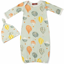 Load image into Gallery viewer, Milkbarn Organic Cotton or Bamboo Newborn Gown + Hat Set - Various
