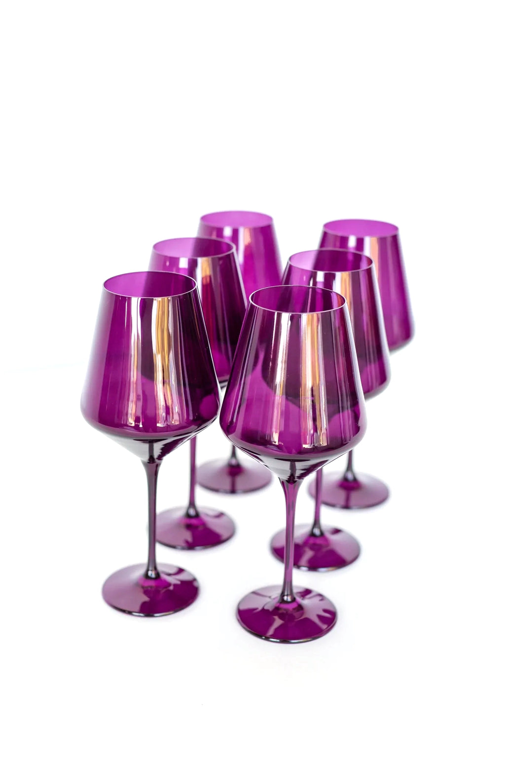 Estelle Colored Glass Wine Stemware - Amethyst