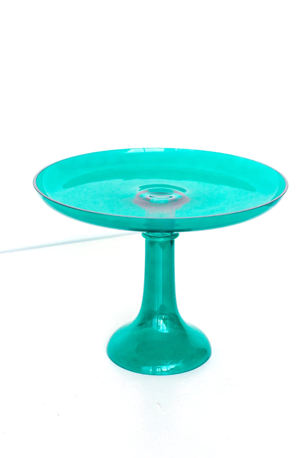 Estelle Colored Glass Cake Stand - Emerald Green