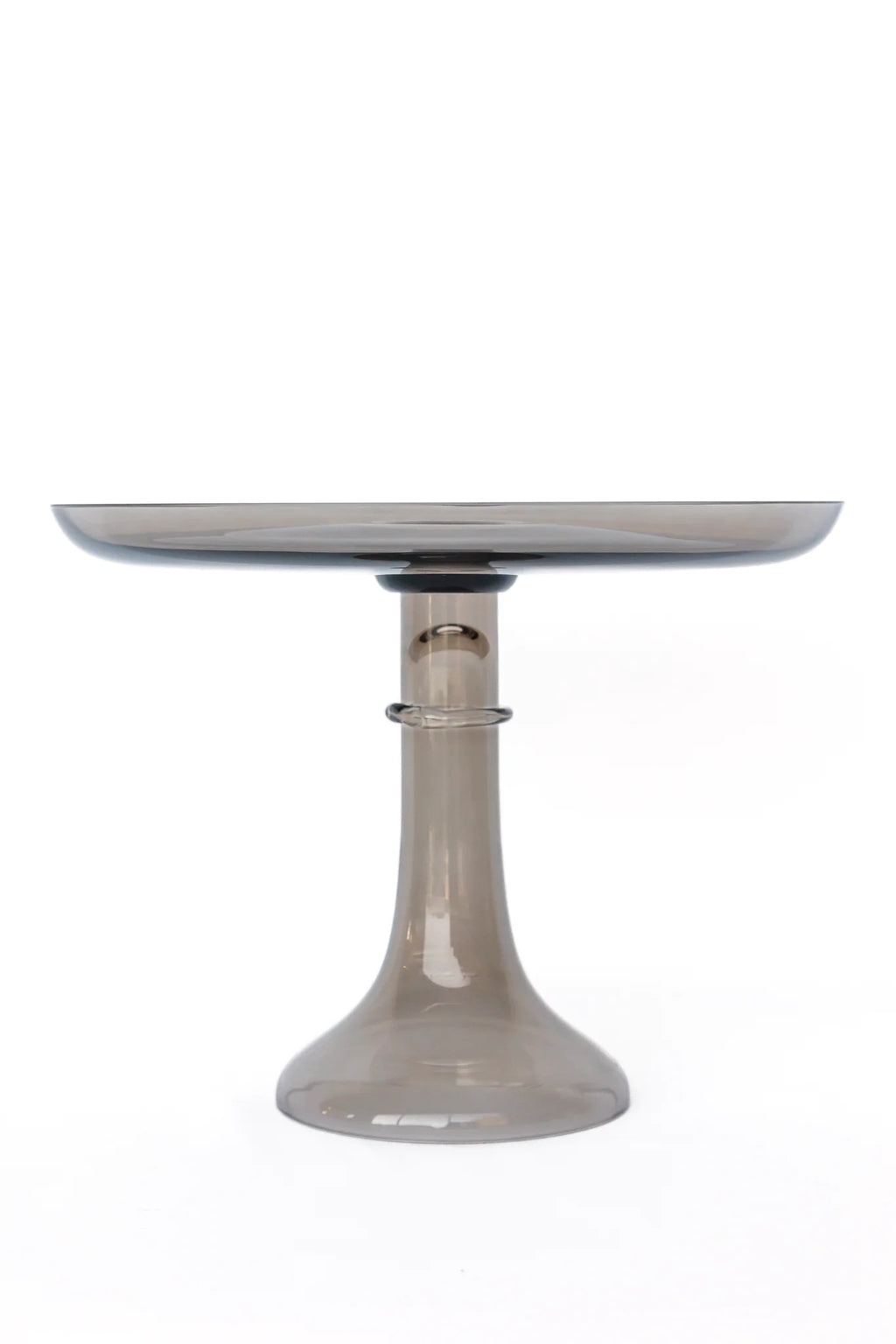 Estelle Colored Glass Cake Stand - Gray Smoke