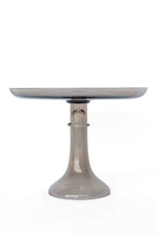 Estelle Colored Glass Cake Stand - Gray Smoke