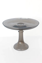 Estelle Colored Glass Cake Stand - Gray Smoke