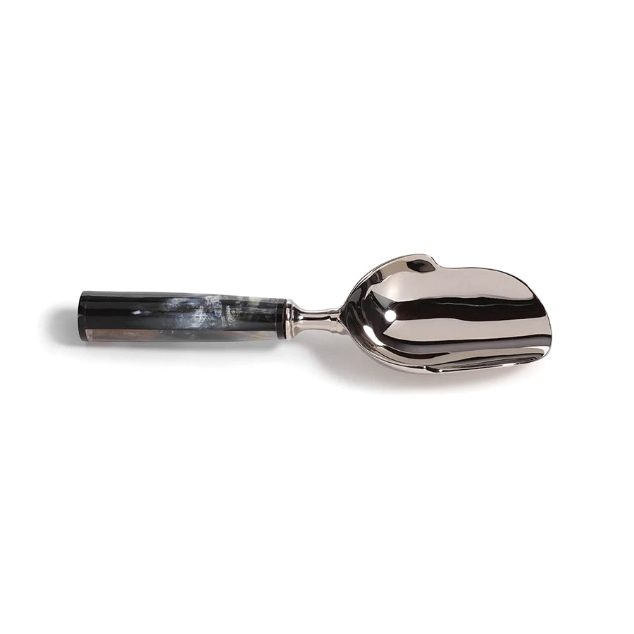 Polished Nickel Ice Scoop - Horn Handle