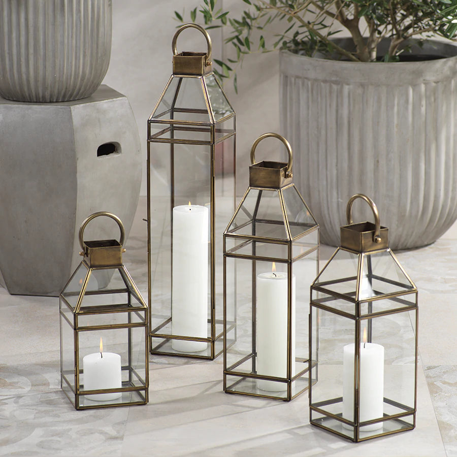 Medici Antique Brass Lantern - Small