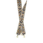 Joy Susan - 2" Floral Filigree Embroidered Guitar Strap - Navy
