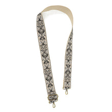Load image into Gallery viewer, Joy Susan - 2&quot; Floral Filigree Embroidered Guitar Strap - Grey
