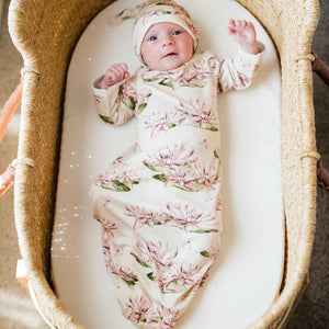 Milkbarn Organic Cotton or Bamboo Newborn Gown + Hat Set - Various