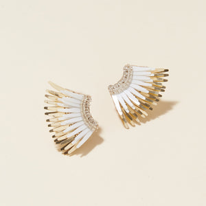 Mignonne Gavigan Mini Madeline Earrings - White + Gold