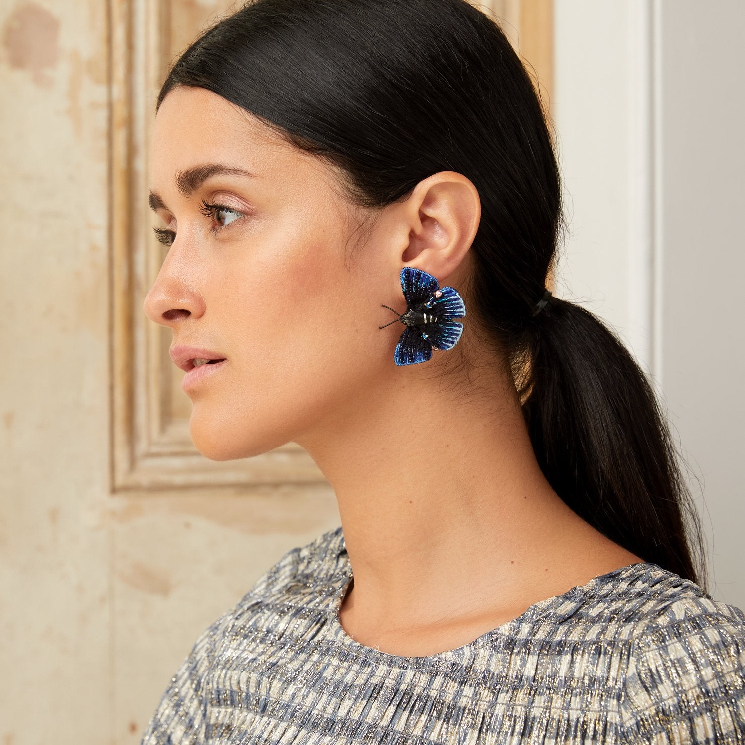 Mignonne Gavigan Mystic Butterfly Stud - Dark Blue