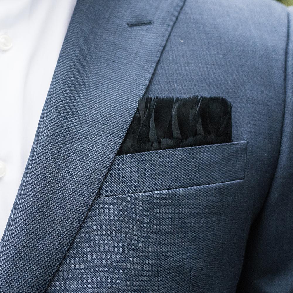 Brackish Pocket Square - Obsidian