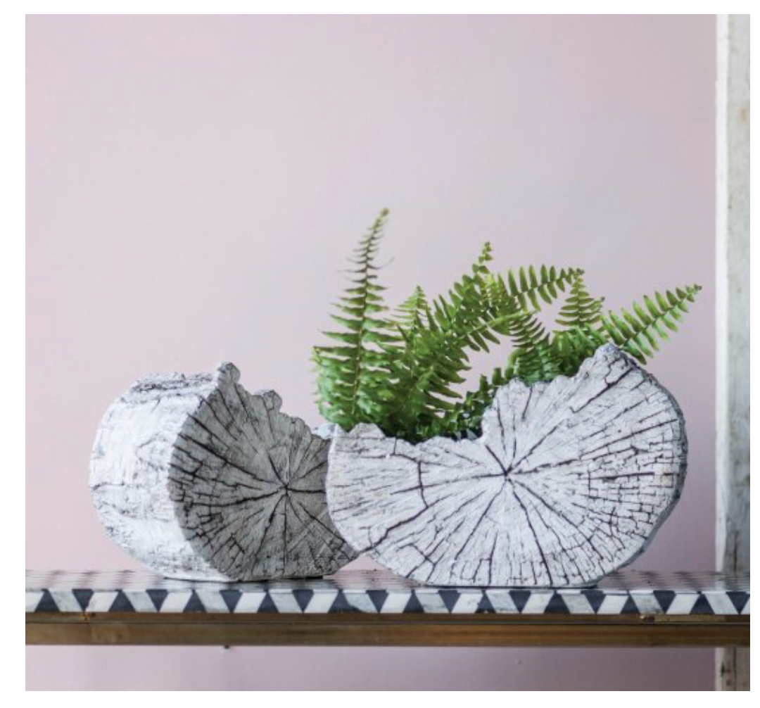 Faux Bois Slice Planter