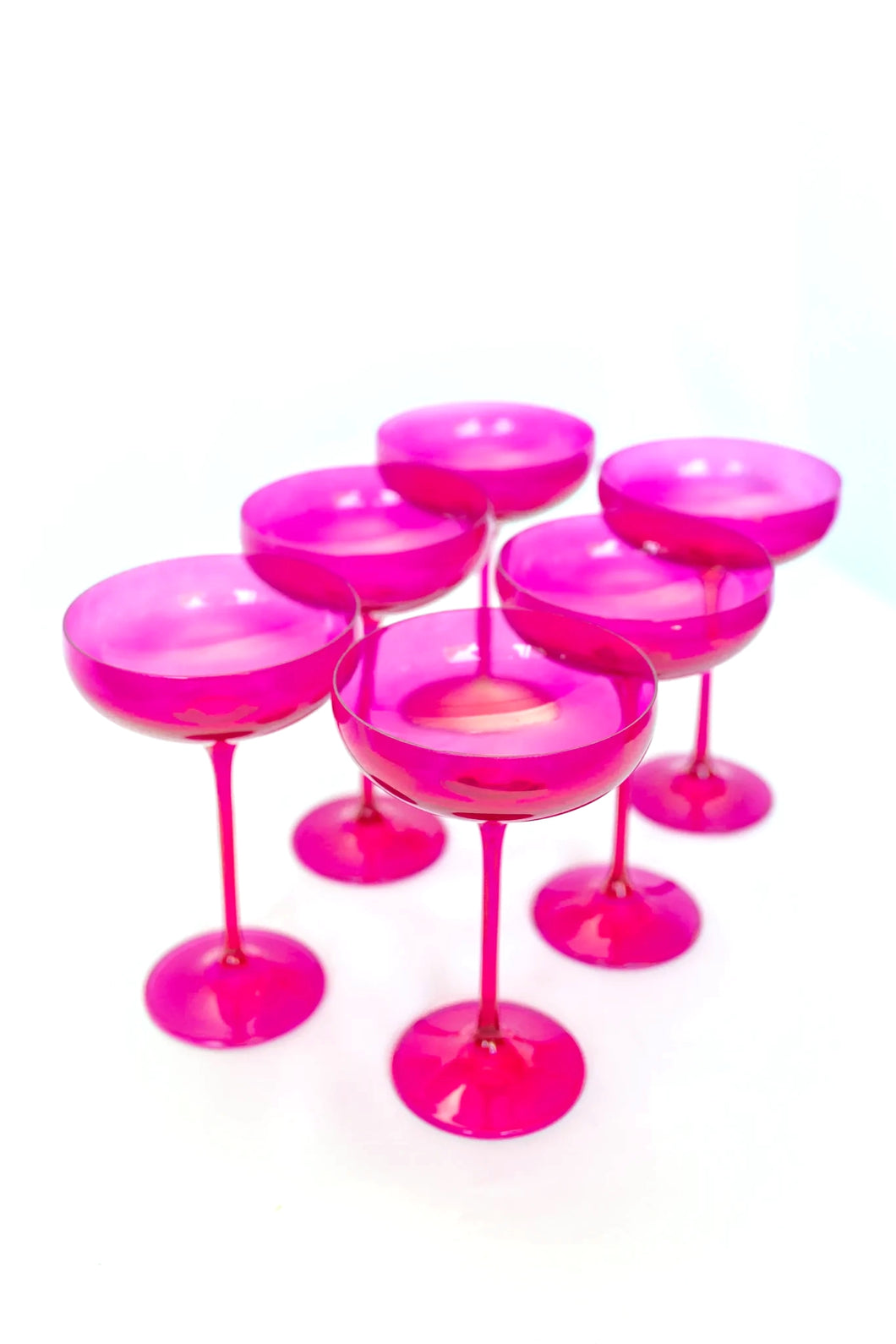 Estelle Colored Glass Champagne Coupe - Viva Magenta