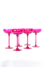 Load image into Gallery viewer, Estelle Colored Glass Champagne Coupe - Viva Magenta
