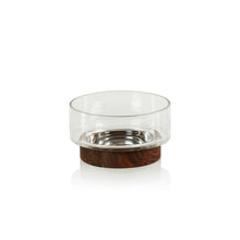 Load image into Gallery viewer, Glass Bowl on Walnut Base - Small
