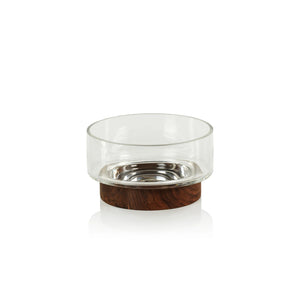 Glass Bowl on Walnut Base - Small