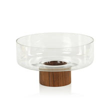 Load image into Gallery viewer, West Indies Glass Bowl on Walnut Base - Medium
