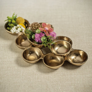 Small Cluster - 9 Serving Bowls - Dark Gold