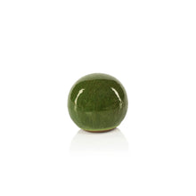 Load image into Gallery viewer, du-Rhône Green Glazed Stoneware Decorative Ball - Extra Small
