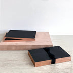 Wms&Co. Little Black Notebooks with Rose Gold Edging (Set of two)