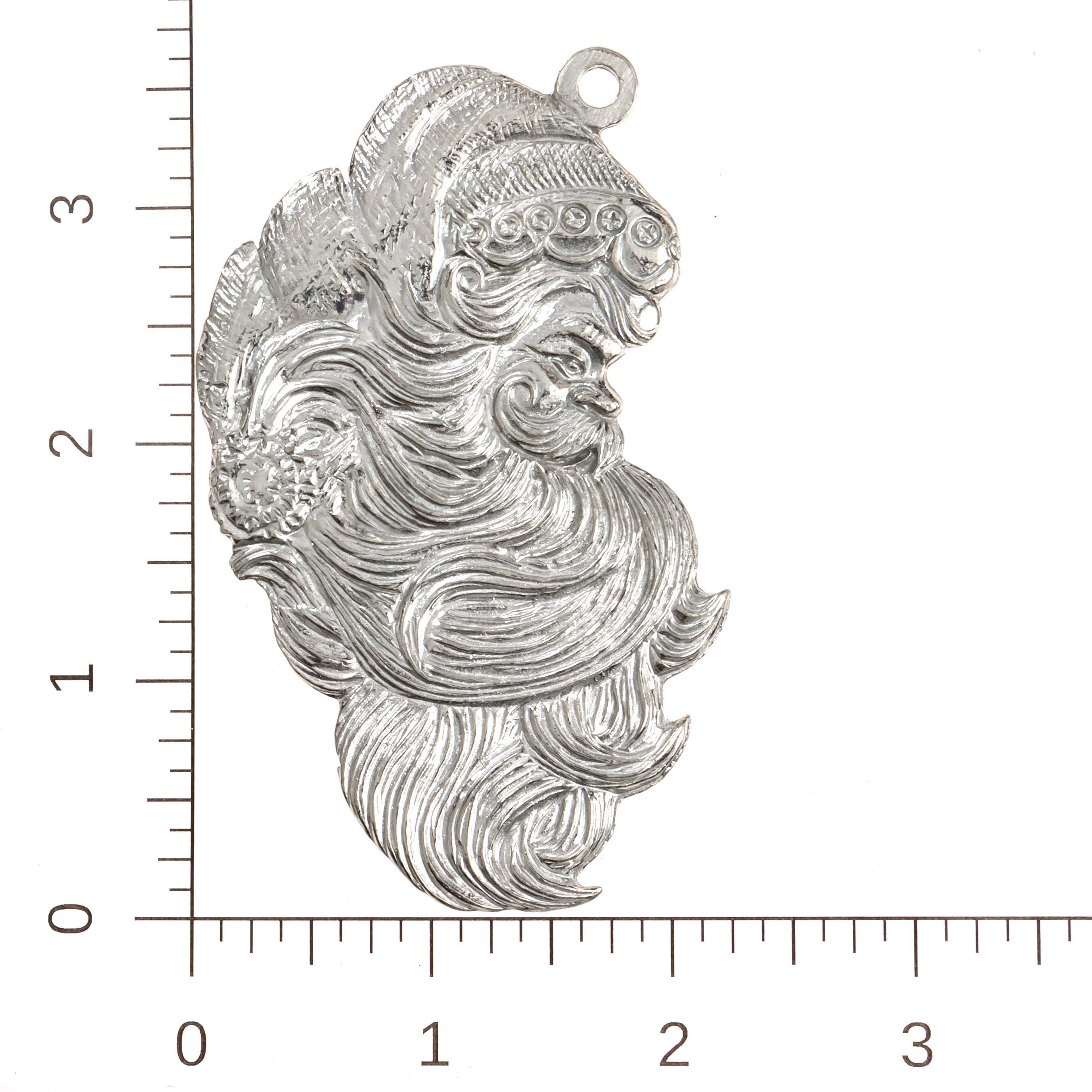 Handmade Pewter Christmas Ornament - Santa Claus
