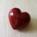 Large Soapstone Hand-Carved Heart Red