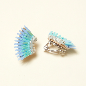 Mignonne Gavigan Micro Madeline Earrings - Metallic Blue Clip On