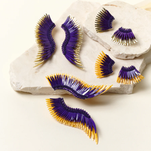 Load image into Gallery viewer, Mignonne Gavigan Madeline Earrings - Purple Yellow
