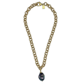 Turkish Gold Choker with Black Wild Pearl Drop