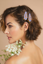 Load image into Gallery viewer, Powder UK Embroidered Hair Clips  - Lilac Tiger
