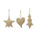 Antiqued Canvas Ornament - Tree