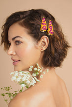 Load image into Gallery viewer, Powder UK Beaded Hair Clips  - Leopard Bright
