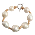 Knotty Bracelet White on Tan