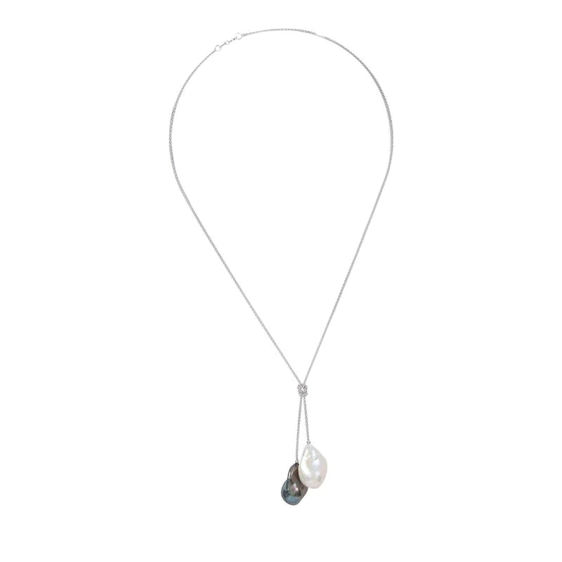 Sterling Chain Dark Mix Wild Pearls