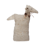 Antiqued Natural Canvas Deer with Bells - Large