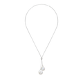 Sterling Chain Two White Pearls